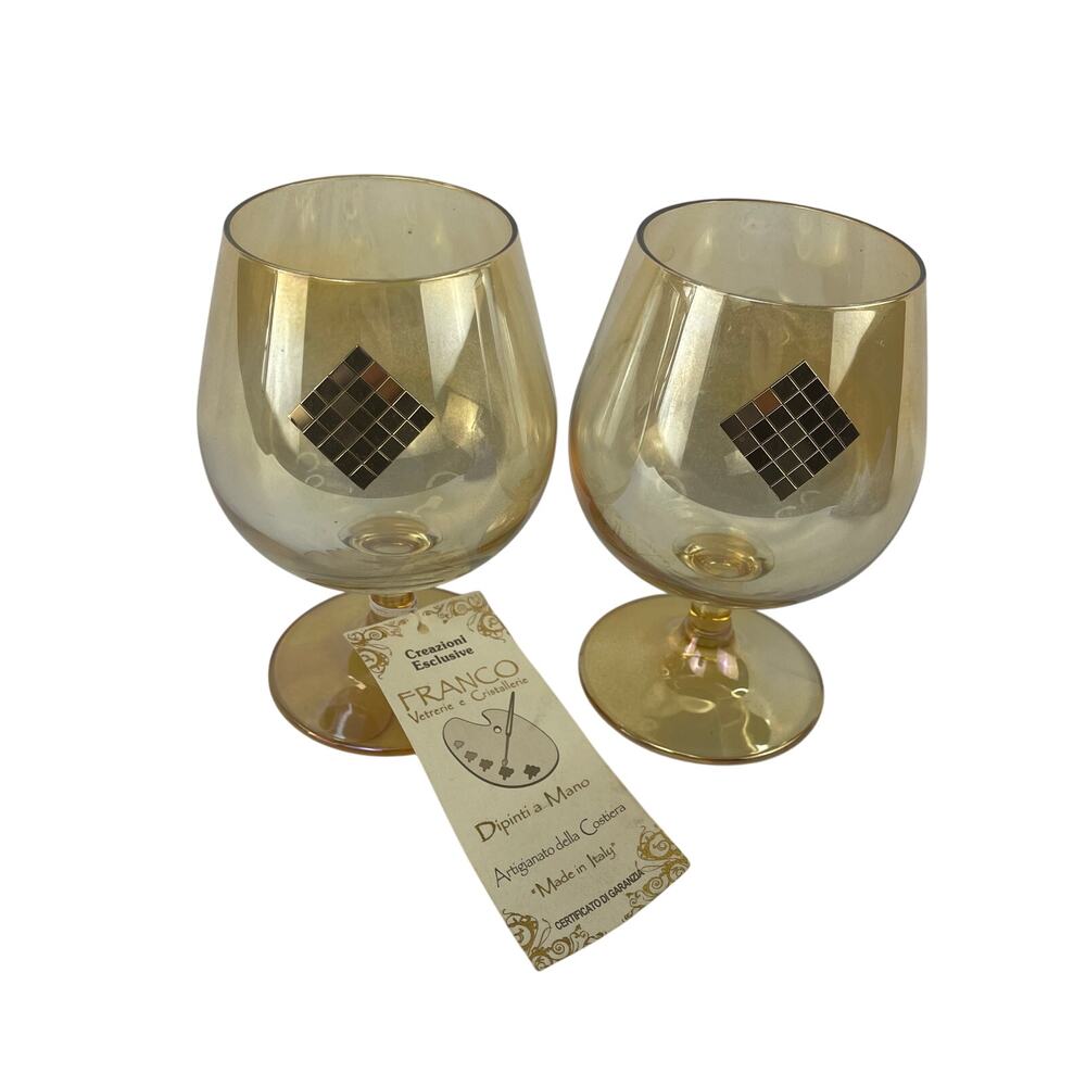 Franco Italy Hand Made Brandy Wine Glasses 6”